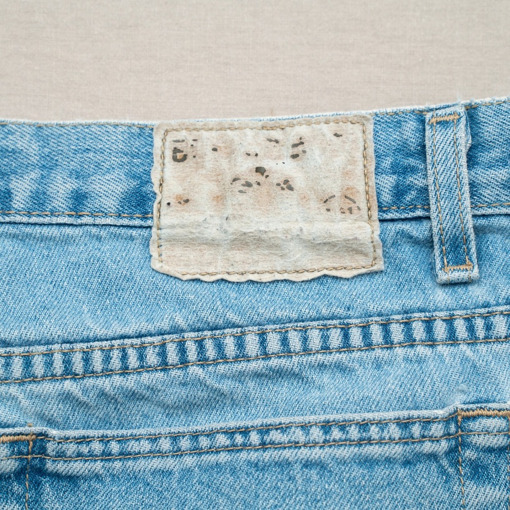 Vintage Bugle Boy Jeans 750 Baggy Denim Jean Shorts 33x9.5 Wide Leg Relaxed - Picture 12 of 13